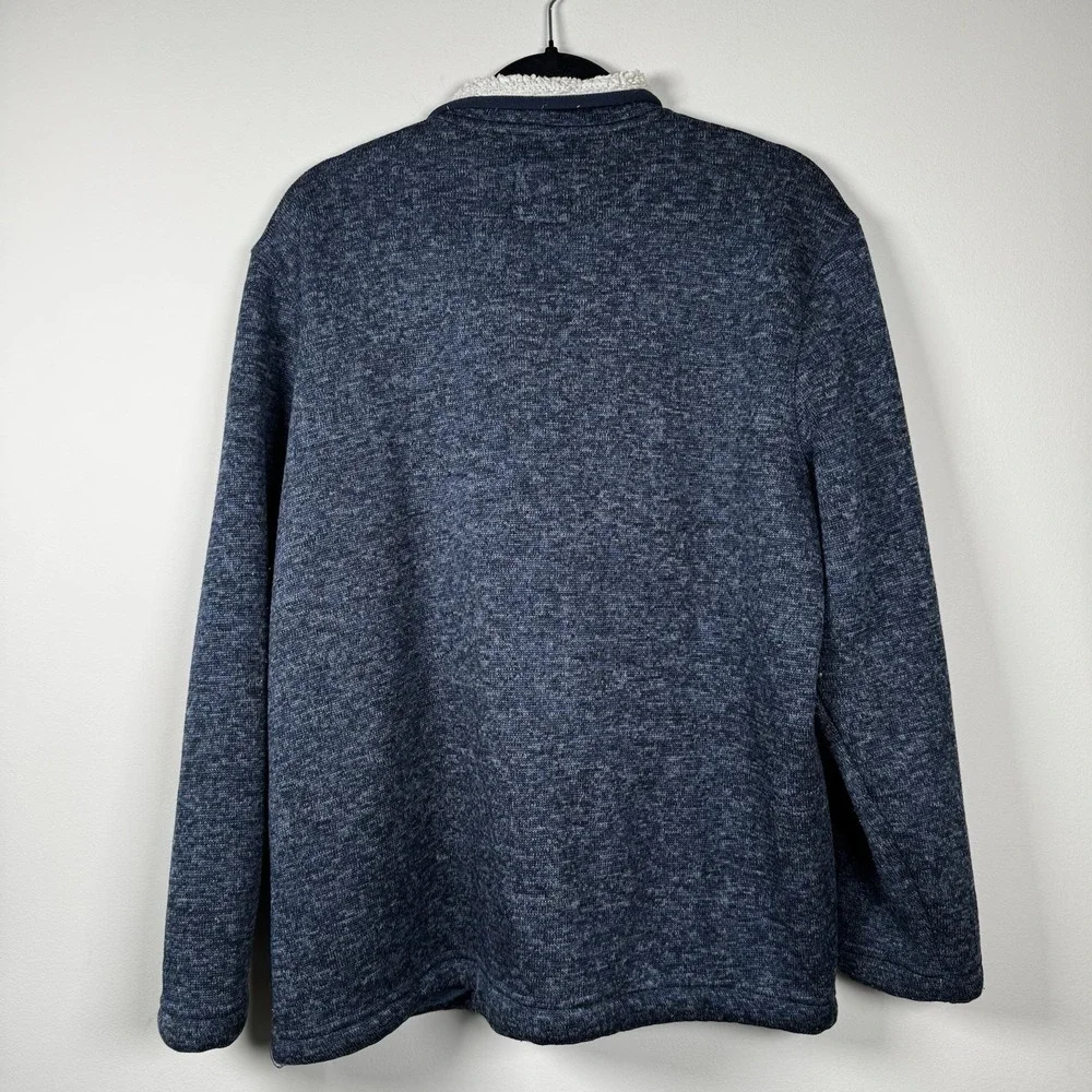 Mountain and Isles Blue 1/4 Zip Men's Sz L Sherpa Fleece Cabincore‎ Cozycore